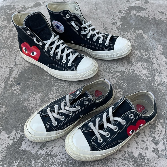 ‼️SOLD‼️Commes Des Garcons x Converse Heart Hightop Sneakers ♥️ - Picture 4 of 10